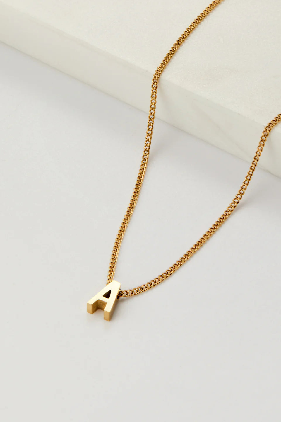 Letter Necklace (gold) - A