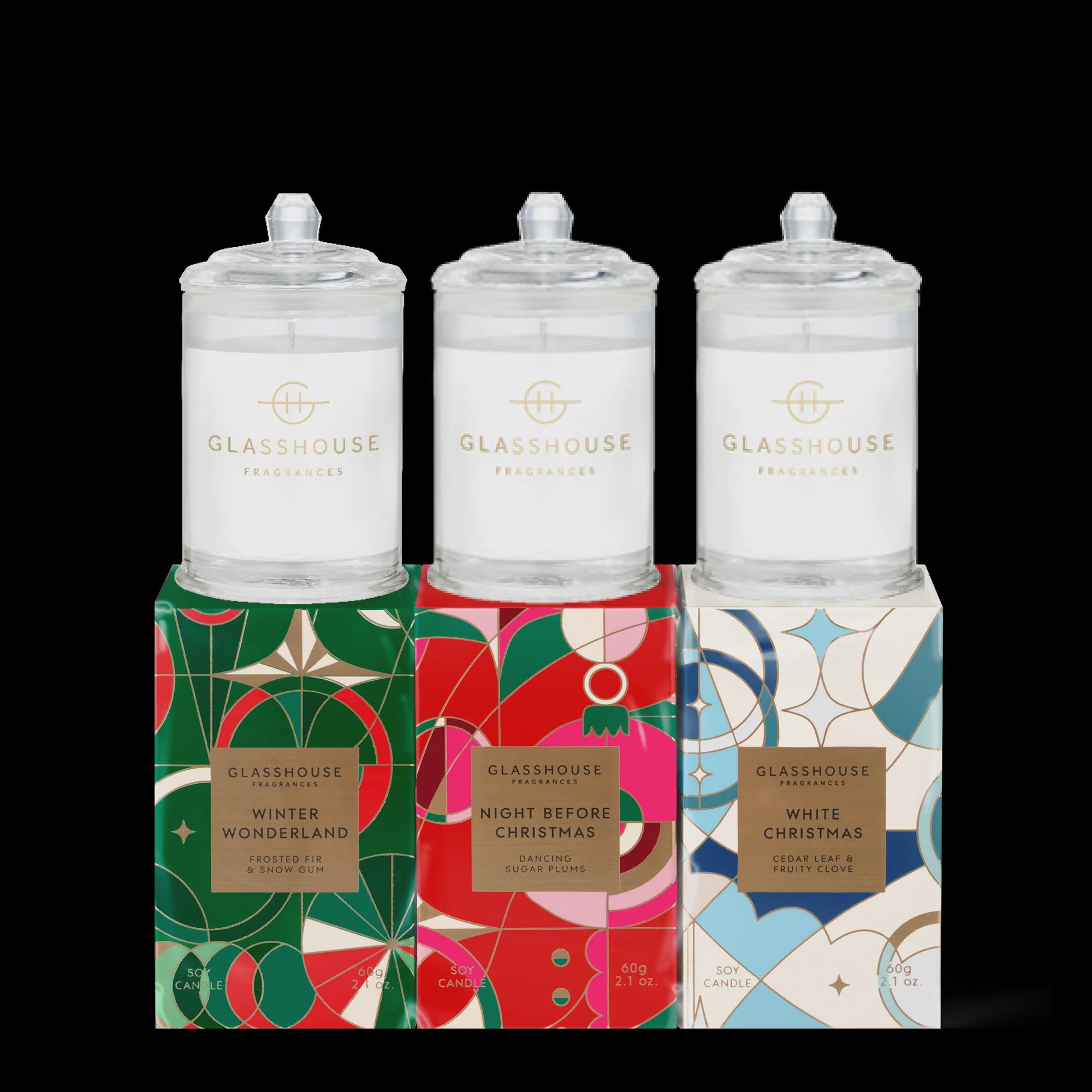 GF 3x60g Candle Trio - Christmas - Winter Wonderland, Night Before Christmas, White Christmas, - X24