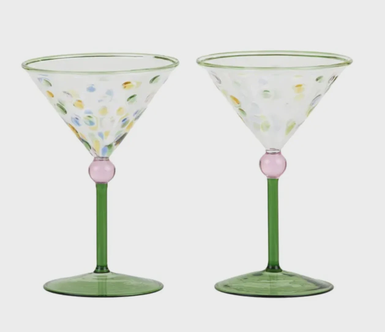 Lulu Cocktail Glasses Green Set of 2