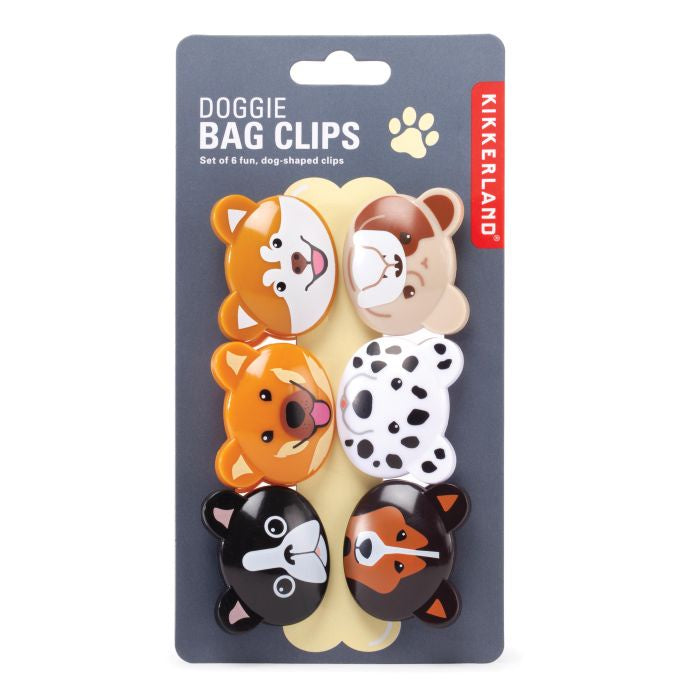 DOGGIE BAG CLIPS (SET OF 6) MULTI-COLOURED 3X4 X4CM