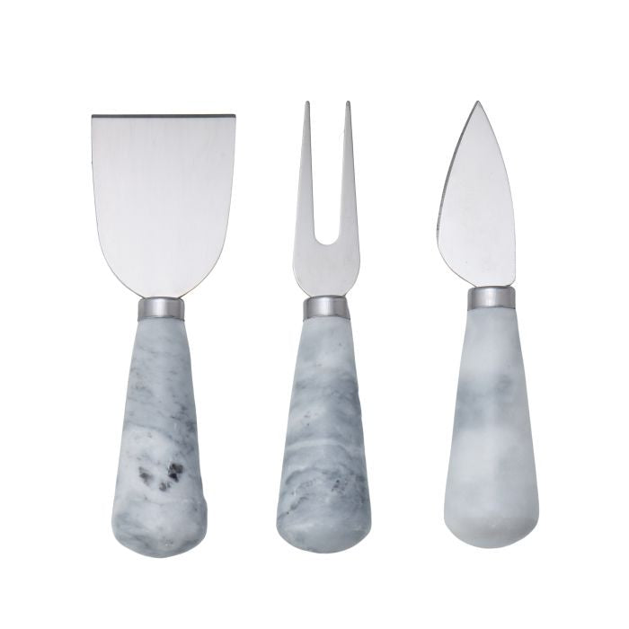 Nuvolo Marble Cheese Knife 3pcs Set White